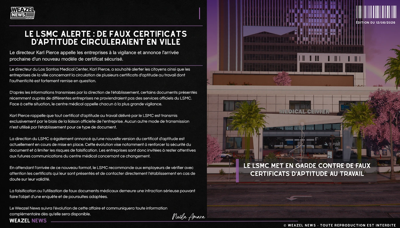 LSMC faux certificats